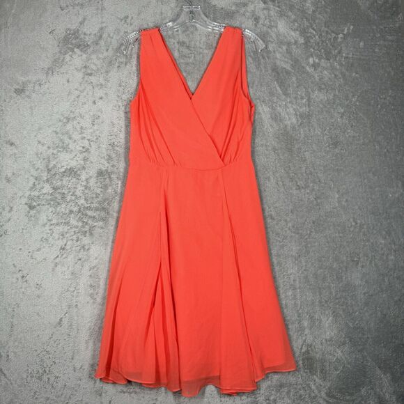 Cupcakes & Cashmere Dress Womens 4 Orange Fit & Flare Preppy Romantic Date Night - Picture 2 of 10